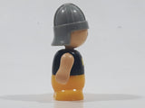 Vintage Fisher Price Little People Black and Yellow Medieval Knight 2 3/8" Tall Toy Figure