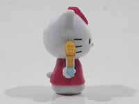 2018 Sanrio Hello Kitty with Paint Brushes 1 3/4" Tall Plastic Toy Figure