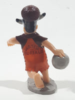 Dakin U.C.S. Amblin The Flintstones Movie Fred Flintstone With Bowling Ball Wearing Water Buffalo Hat 3 1/4" Tall PVC Toy Figure