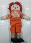 Vintage Raggedy Anne Orange and White Checkered 24" Toy Stuffed Doll