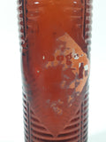 Antique 1940s Orange Crush 7 Fl oz 8 1/4" Tall Brown Amber Glass Beehive Style Bottle