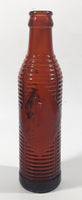 Antique 1940s Orange Crush 7 Fl oz 8 1/4" Tall Brown Amber Glass Beehive Style Bottle