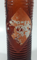 Antique 1940s Orange Crush 7 Fl oz 8 1/4" Tall Brown Amber Glass Beehive Style Bottle