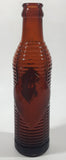 Antique 1940s Orange Crush 7 Fl oz 8 1/4" Tall Brown Amber Glass Beehive Style Bottle