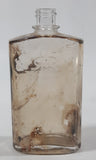 Vintage 1940s RHR Whiskey 4 3/4" Tall Pocket Flask Embossed Glass Bottle