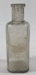 Vintage Contents 4 Fl Oz 5" Tall Embossed Glass Cork Top Bottle