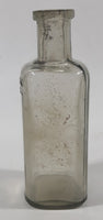 Vintage Contents 4 Fl Oz 5" Tall Embossed Glass Cork Top Bottle