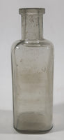 Vintage Contents 4 Fl Oz 5" Tall Embossed Glass Cork Top Bottle