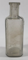 Vintage Contents 4 Fl Oz 5" Tall Embossed Glass Cork Top Bottle
