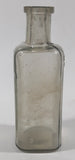 Vintage Contents 4 Fl Oz 5" Tall Embossed Glass Cork Top Bottle