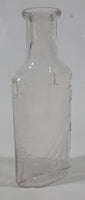 Antique 1907 Patent Sept 24th 07 3 3/4" Tall Embossed Glass Cork Top Medicine Bottle with Measurements
