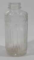 Antique Unique Flat Sided 5 1/4" Tall Embossed Glass Half Bottle