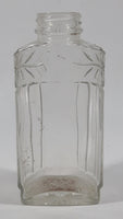 Antique Unique Flat Sided 5 1/4" Tall Embossed Glass Half Bottle