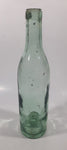 Antique Inverted Nipple Bottom 9 1/2" Tall Aqua Glass Bottle