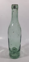 Antique Inverted Nipple Bottom 9 1/2" Tall Aqua Glass Bottle