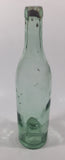 Antique Inverted Nipple Bottom 9 1/2" Tall Aqua Glass Bottle