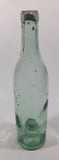 Antique Inverted Nipple Bottom 9 1/2" Tall Aqua Glass Bottle