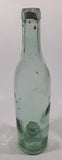 Antique Inverted Nipple Bottom 9 1/2" Tall Aqua Glass Bottle