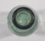 Antique Inverted Nipple Bottom 9 1/2" Tall Aqua Glass Bottle