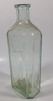 Antique Wampole 8 1/4" Tall Aqua Glass Bottle