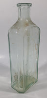 Antique Wampole 8 1/4" Tall Aqua Glass Bottle