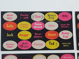 Vintage Mactac Peel Off Dots in Fluorescent Color Oval Shaped Sticker Sheets Partially Used