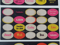 Vintage Mactac Peel Off Dots in Fluorescent Color Oval Shaped Sticker Sheets Partially Used