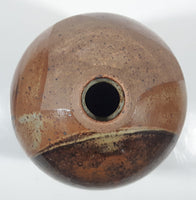 Vintage 8 1/2" Tall Brown Tones Stoneware Pottery Jar Jug