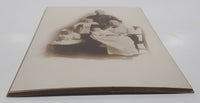 Antique Gibson Co Vancouver and Victoria Soldier With His Wife and Three Children 5" x 8" Family Photo Picture On Thin Hardboard