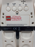 2013 Lego LucasFilm Star Wars Stormtrooper Character 9 1/4" Tall Plastic Digital Alarm Clock