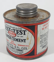 Vintage Union Rubber & Asbestos Co. Trenton N.J. White Rubber Best-Test Paper Cement 8 Fl Oz Metal Canister