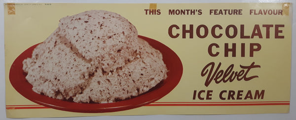Vintage This Month's Feature Flavour Chocolate Chip Velvet Ice Cream Store Window Advertisement