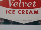 Vintage Our Feature Flavor Velvet Ice Cream Honey Butterscotch Nut Store Window Advertisement