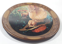 Vintage 1976 Reproduction of 1916 Coca Cola World War 1 Girl Advertisement 10 1/2" x 12 3/4" Oval Shaped Tin Metal Beverage Serving Tray