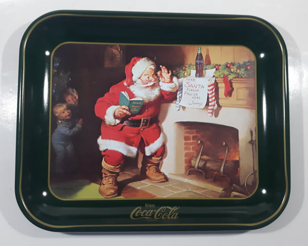 Vintage 1973 Enjoy Coca-Cola Dear Santa Please Pause Here Jimmy 11 x 13 1/2" Beverage Serving Tray