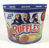 2021 Frito-Lay Ruffles Potato Chips Limited Edition Jayson Tatum Lebron James Anthony Davis Basketball Players Own Your Ridges 8" Tall Tin Metal Canister EMPTY