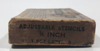 Antique Reese's Interlocking Adjustable Stencils Brass Metal in Box Missing Letter A
