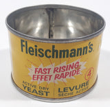 Vintage 1970s Standard Brands Canada Fleischmann's Fast Rising Active Dry Yeast 4 Oz 2" Tall Tin Metal Can