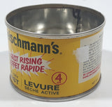 Vintage 1970s Standard Brands Canada Fleischmann's Fast Rising Active Dry Yeast 4 Oz 2" Tall Tin Metal Can