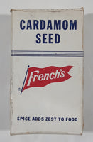 Vintage French's Cardamom Seed "Spice Adds Zest To Food" Small 2 1/2" Tall Food Box Never Opened