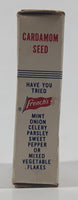 Vintage French's Cardamom Seed "Spice Adds Zest To Food" Small 2 1/2" Tall Food Box Never Opened