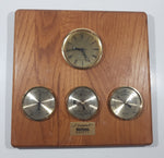 Vintage Mohr I Support BC Rail Safety 11 1/2" x 11 1/2" Wood Plaque Clock and Barometer Thermometer Hygrometer Weather Station