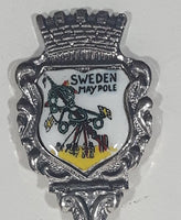 Sweden Maypole Travel Souvenir Silver Plated Metal Spoon