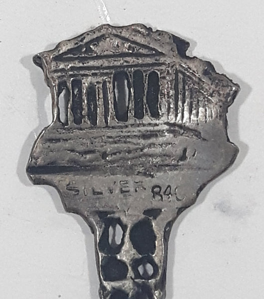 Athens Greece Parthenon Silver Plated Metal Spoon