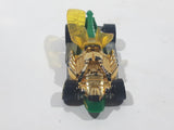 2010 Hot Wheels Insectirides Draggin' Tail Green and Chrome Gold Die Cast Toy Car Vehicle Busted Wing