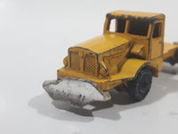 Vintage Husky Aveling Barford Dump Truck Snow Plow Yellow Die Cast Toy Car Vehicle Busted Plow