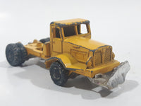 Vintage Husky Aveling Barford Dump Truck Snow Plow Yellow Die Cast Toy Car Vehicle Busted Plow