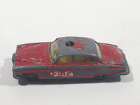 Vintage Husky Jaguar MK 10 Fire Chief Red Die Cast Toy Car Vehicle