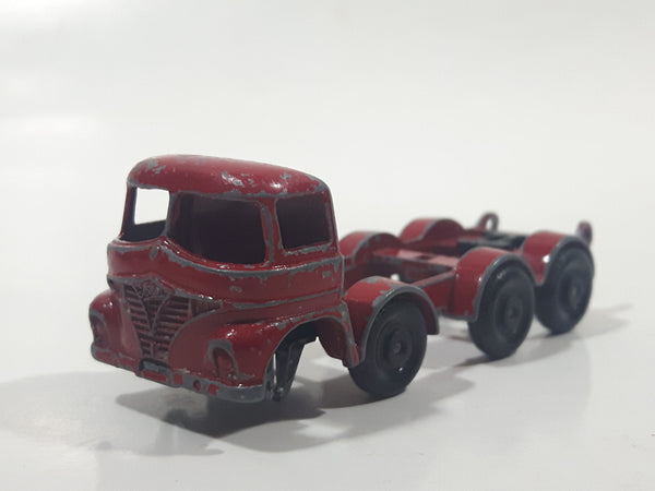 Vintage 1964 Lesney No. 17 Hoveringham Tipper Dump Truck Red and Orange Die Cast Toy Car Vehicle with Tilting Cab Made in England