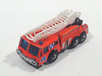 1992 Matchbox Fire Engine Ladder Truck Orange Red Die Cast Toy Car Emergency Rescue Firefighting Vehicle